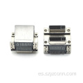 Conector DVI de doble puerto DIP hembra de ángulo recto
